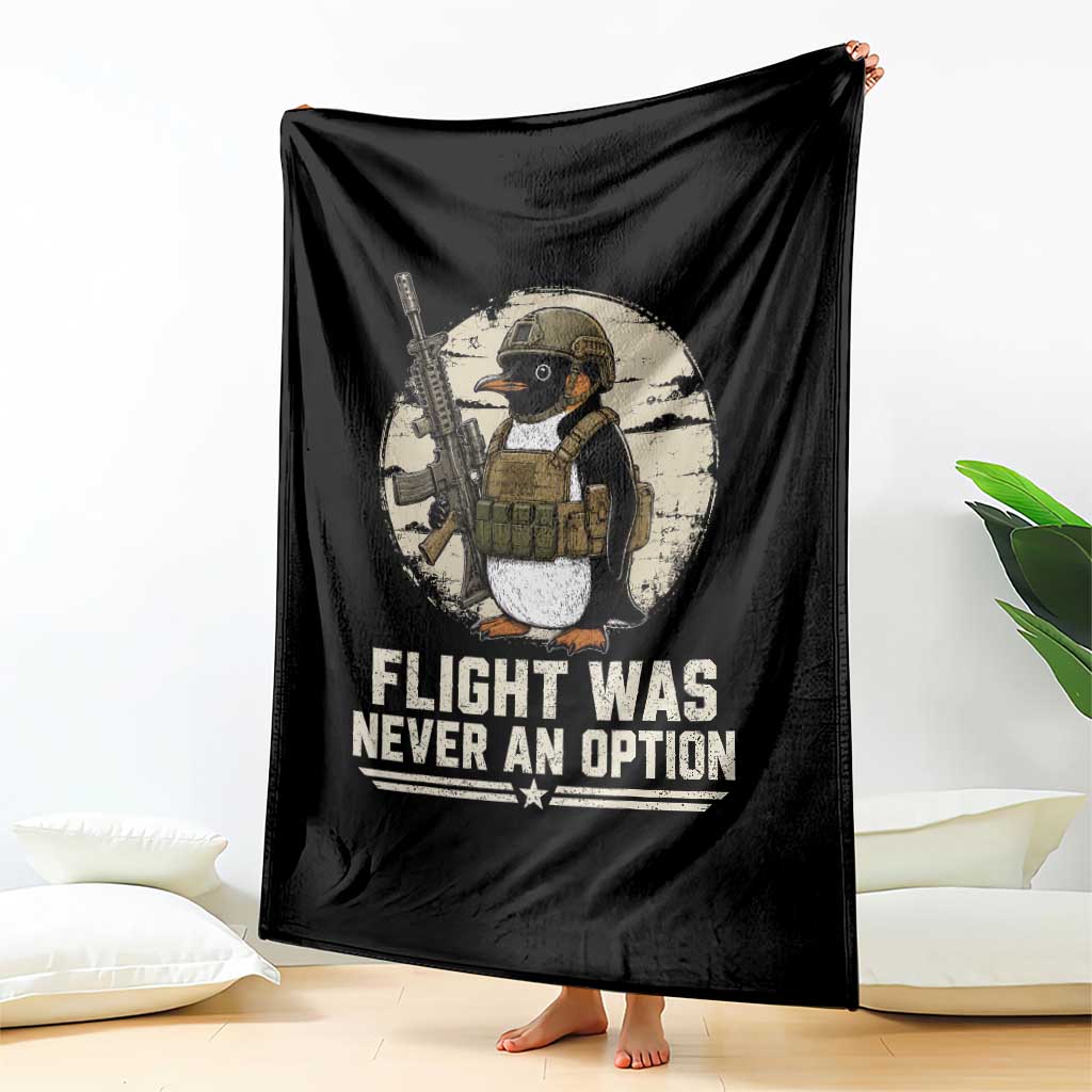 Funny Penguin Flight Was Never An Option Throw Blanket Tactical Penguin Gun Lover