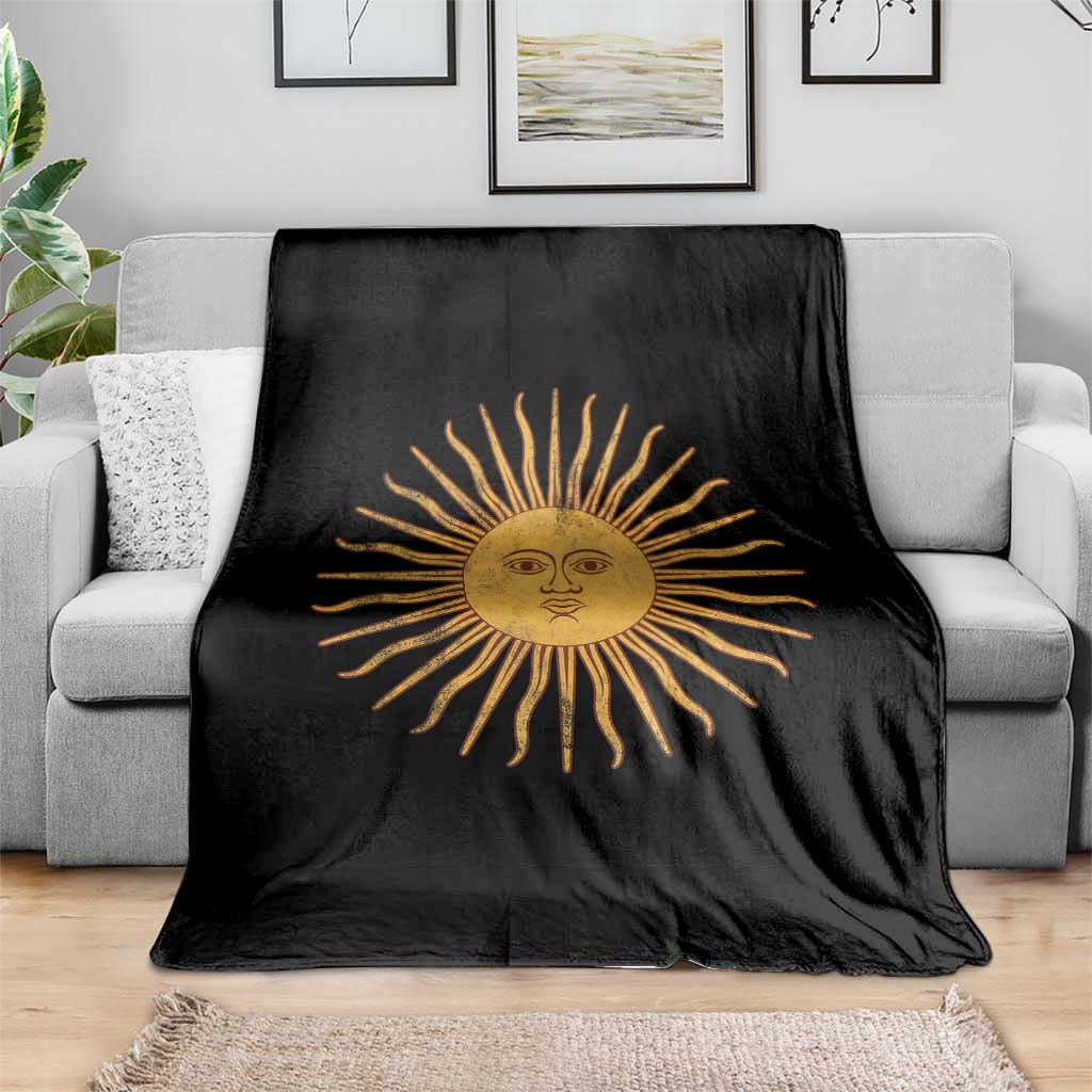 Argentina Sol De Mayo Vintage Argentinian Sun Throwback Design Throw Blanket