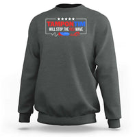 Dark gray crewneck sweatshirt with back graphic text