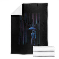 Perseid Meteor Shower Raining Astronaut With Umbrella Throw Blanket - Wonder Print Shop