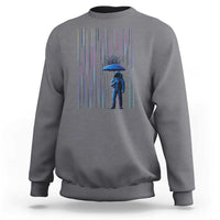 Perseid Meteor Shower Raining Astronaut With Umbrella Sweatshirt - Wonder Print Shop