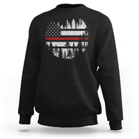 Wildland Firefighter Forest Red Line American Flag Sweatshirt