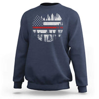 Wildland Firefighter Forest Red Line American Flag Sweatshirt