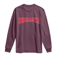 Nebraska Sports Throwback Design Jersey Style Long Sleeve Shirt