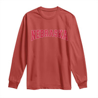 Nebraska Sports Throwback Design Jersey Style Long Sleeve Shirt