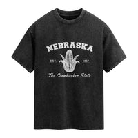 Nebraska The Cornhusker State Est 1867 Washed Cotton T-Shirt