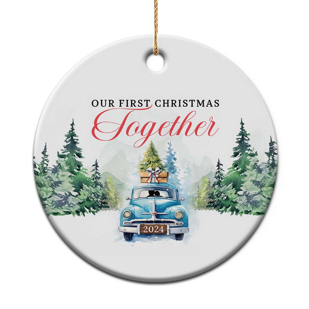 Our First Xmas Together 2024 Car Snow Christmas Ornament - Wonder Print Shop