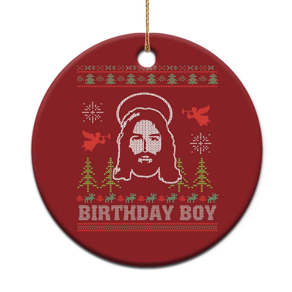 Funny Christian Xmas Christmas Ornament Birthday Boy Jesus God Xmas Tree Angels - Wonder Print Shop