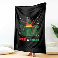 Funny Lil Dumpster Fire Christmas Throw Blanket Merry And Bright Xmas Tree - Wonder Print Shop