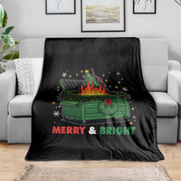 Funny Lil Dumpster Fire Christmas Throw Blanket Merry And Bright Xmas Tree - Wonder Print Shop