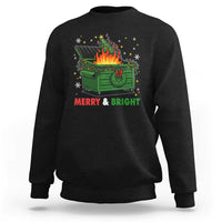 Funny Lil Dumpster Fire Christmas Sweatshirt Merry And Bright Xmas Tree - Wonder Print Shop