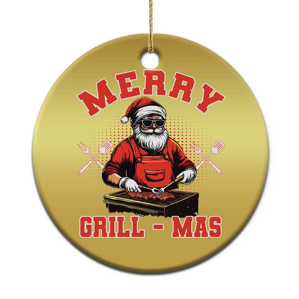 Funny Xmas Grilling Santa Christmas Ornament Merry Grill-Mas BBQ - Wonder Print Shop