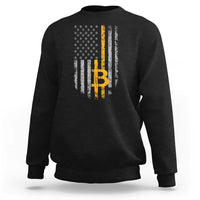 Black crewneck sweatshirt with BTC and American flag-style graphic on back