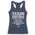 Proud American Texan Racerback Tank Top Texas Three Major Food Groups BBQ Tex Mex Chicken