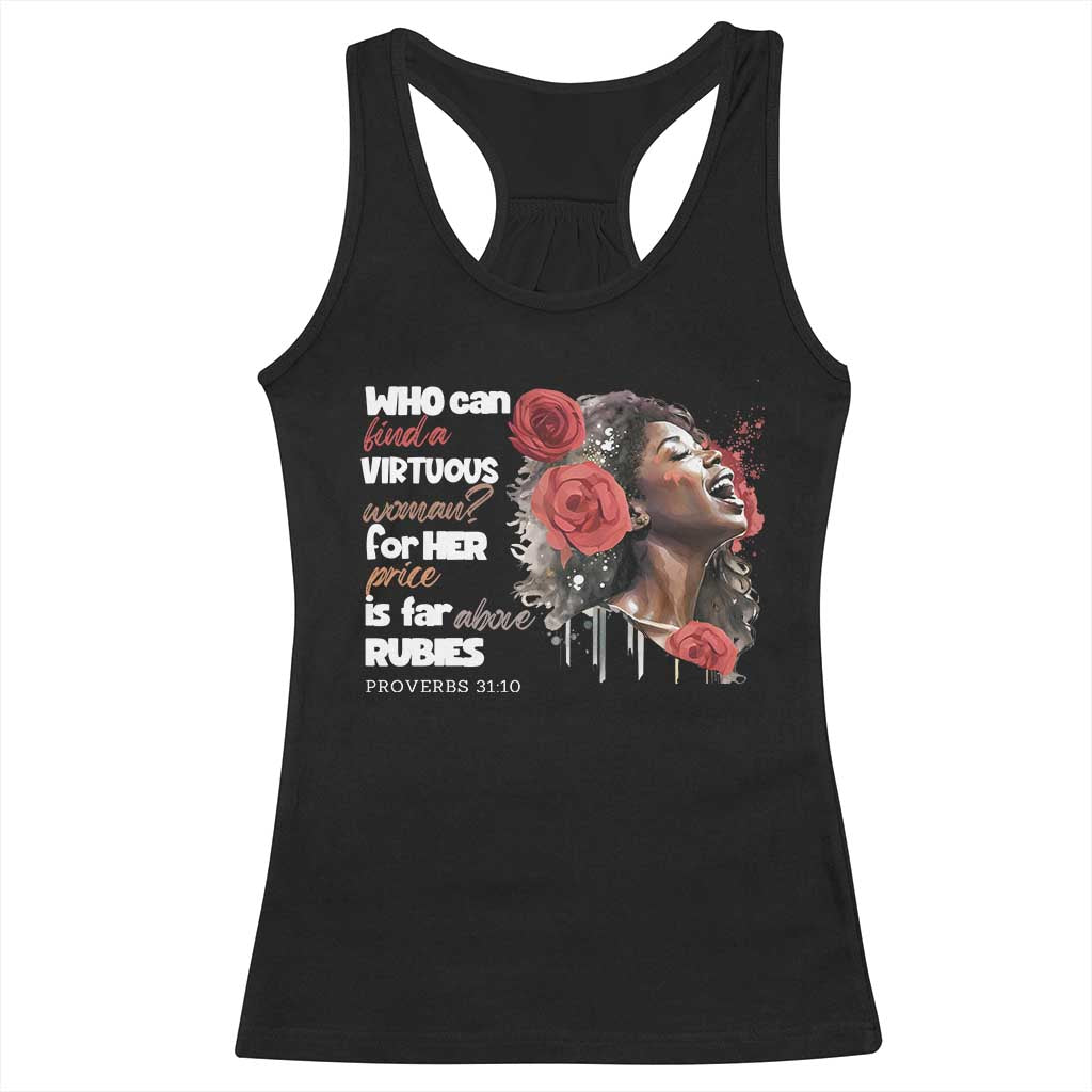 Christian African American Racerback Tank Top Who Can Find A Virtuous Woman