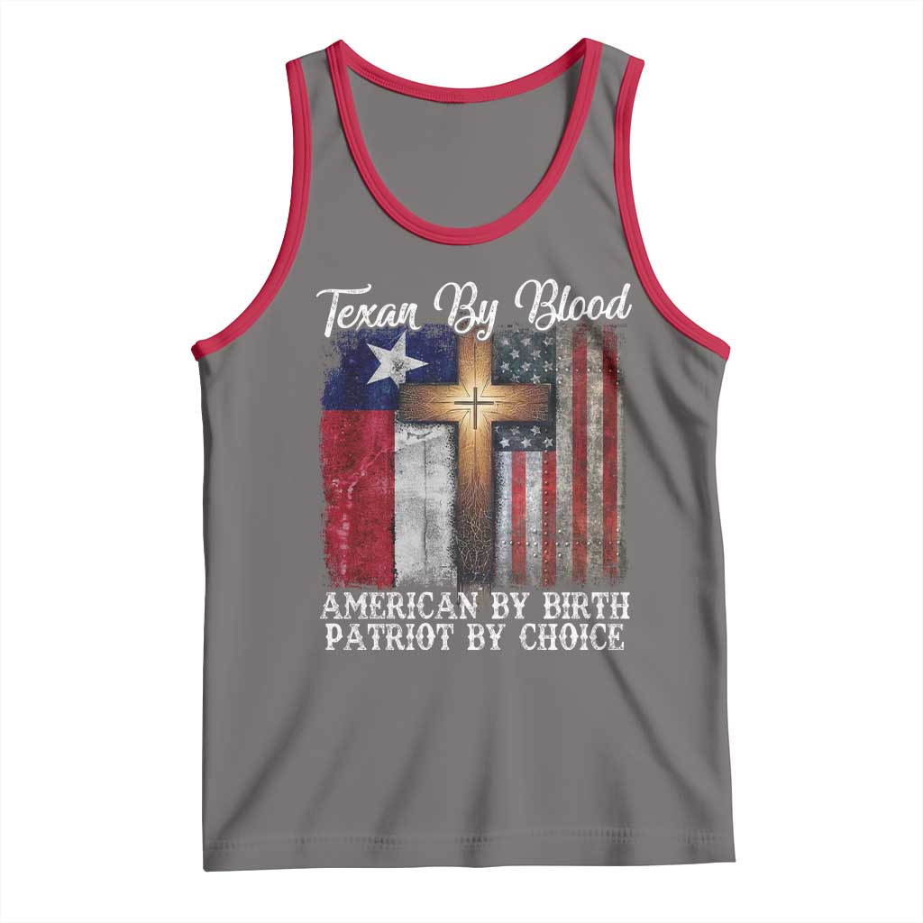 Proud American Texan Jesus Tank Top Texan By Blood American By Birth Patriot By Choice Cross