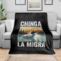 Chinga La Migra Throw Blanket Minnesota Loon Laser Ice Cube Political Protest
