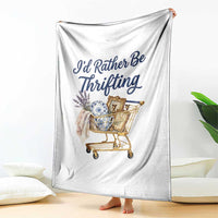 I Would Rather Be Thrifting Throw Blanket Funny Shopping Quote Thrift Lover