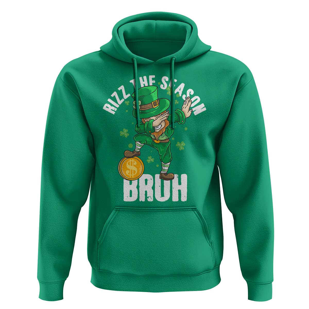 Funny St Patrick's Day Rizz The Season Bruh Hoodie Leprechaun Shamrock