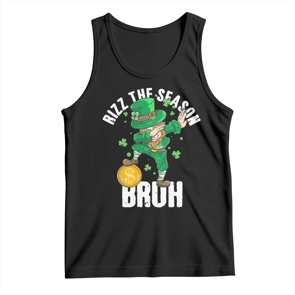 Funny St Patrick's Day Rizz The Season Bruh Tank Top Leprechaun Shamrock