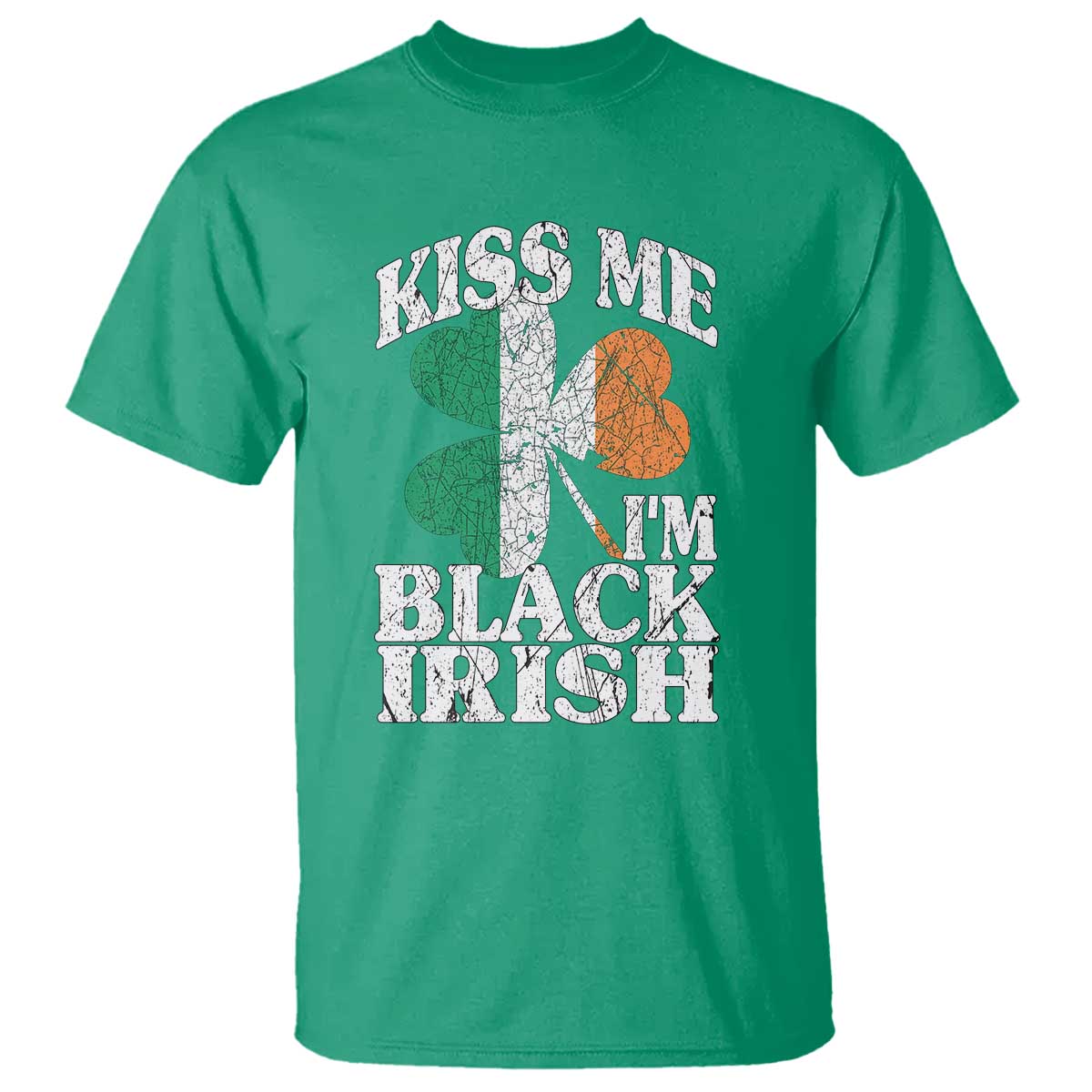 Funny Kiss Me I'm Black Irish T Shirt St Patrick's Day Vintage Shamrock