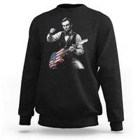 Abraham Lincoln Playing Guitar Vintage American Flag Sweatshirt