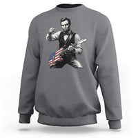Abraham Lincoln Playing Guitar Vintage American Flag Sweatshirt