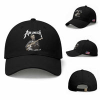 Abe Lincoln Playing Electric Guitar Rocker Baseball Cap