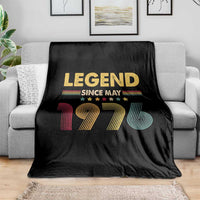 May 50th Birthday Throw Blanket Legends Since May 1976 Retro Bday