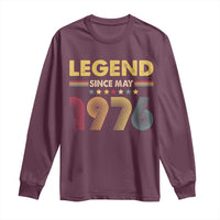 May 50th Birthday Long Sleeve Shirt Legends Since May 1976 Retro Bday