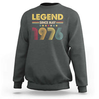 May 50th Birthday Sweatshirt Legends Since May 1976 Retro Bday