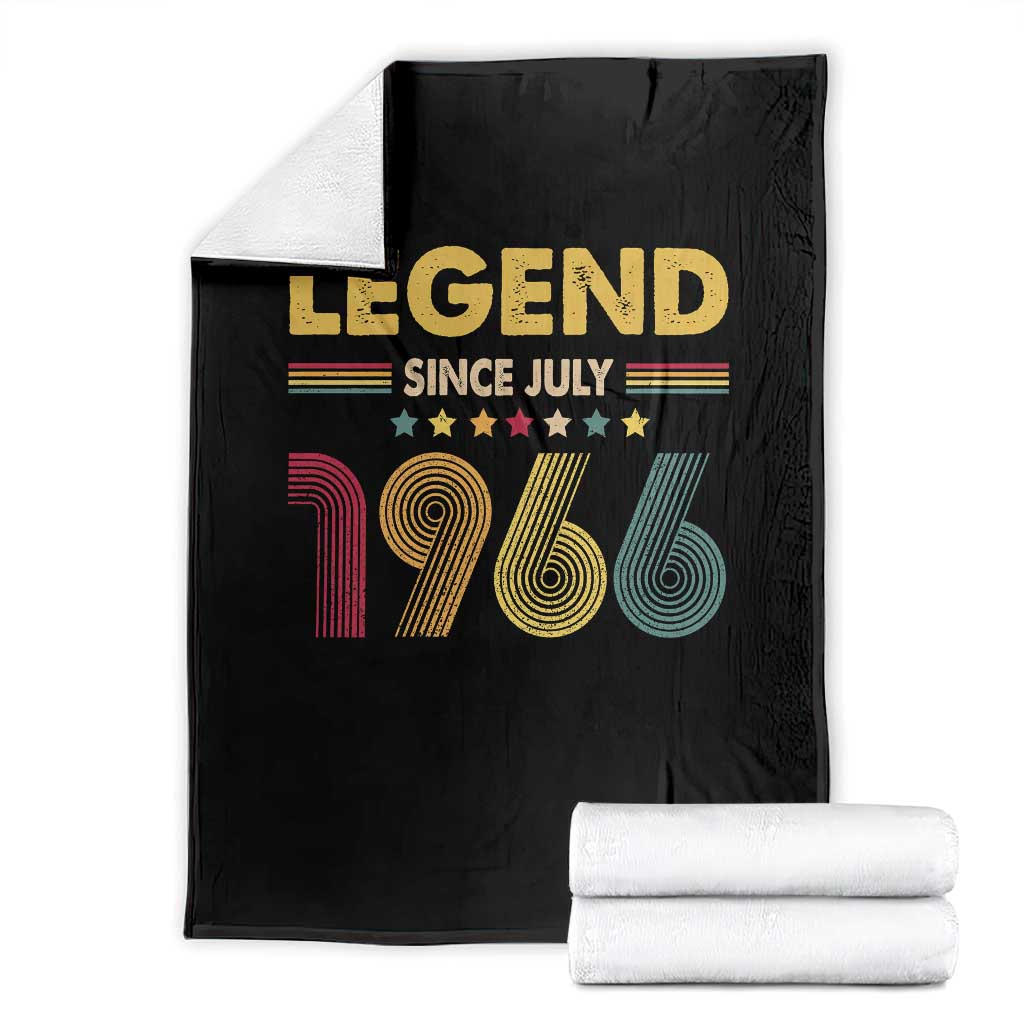 July 60th Birthday Throw Blanket Legends Since July 1966 Retro Bday