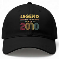 June 16th Birthday Baseball Cap Legends Since June 2010 Retro Bday
