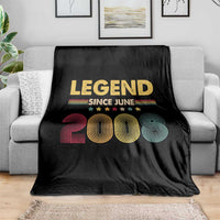 June 18th Birthday Throw Blanket Legends Since June 2008 Retro Bday