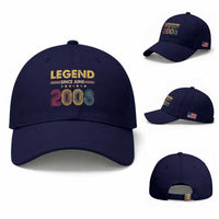 June 18th Birthday Baseball Cap Legends Since June 2008 Retro Bday