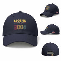 June 18th Birthday Baseball Cap Legends Since June 2008 Retro Bday