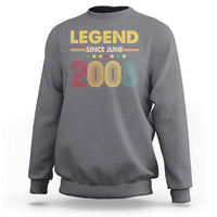 June 18th Birthday Sweatshirt Legends Since June 2008 Retro Bday
