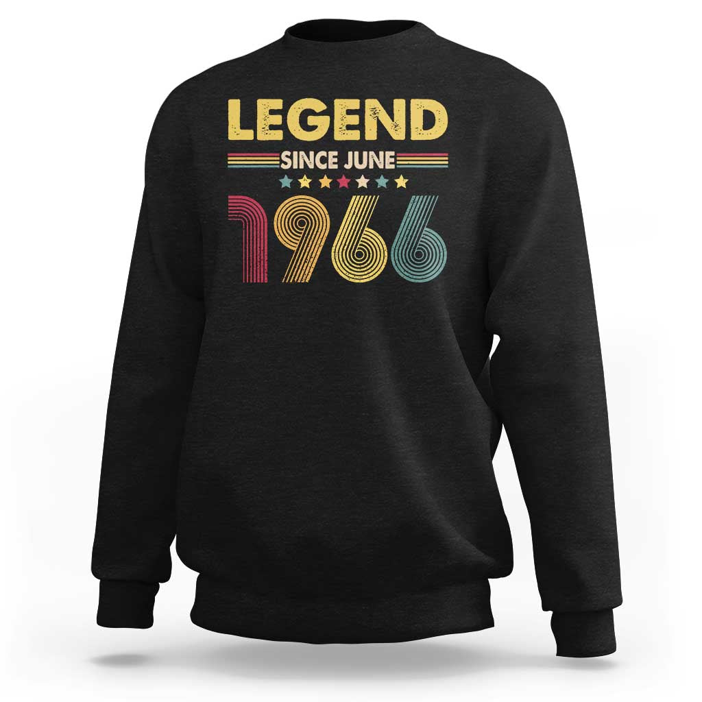 June 60th Birthday Sweatshirt Legends Since June 1966 Retro Bday