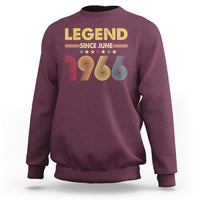 June 60th Birthday Sweatshirt Legends Since June 1966 Retro Bday