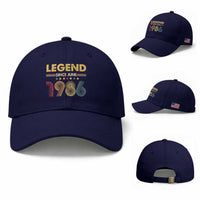 June 40th Birthday Baseball Cap Legends Since June 1986 Retro Bday