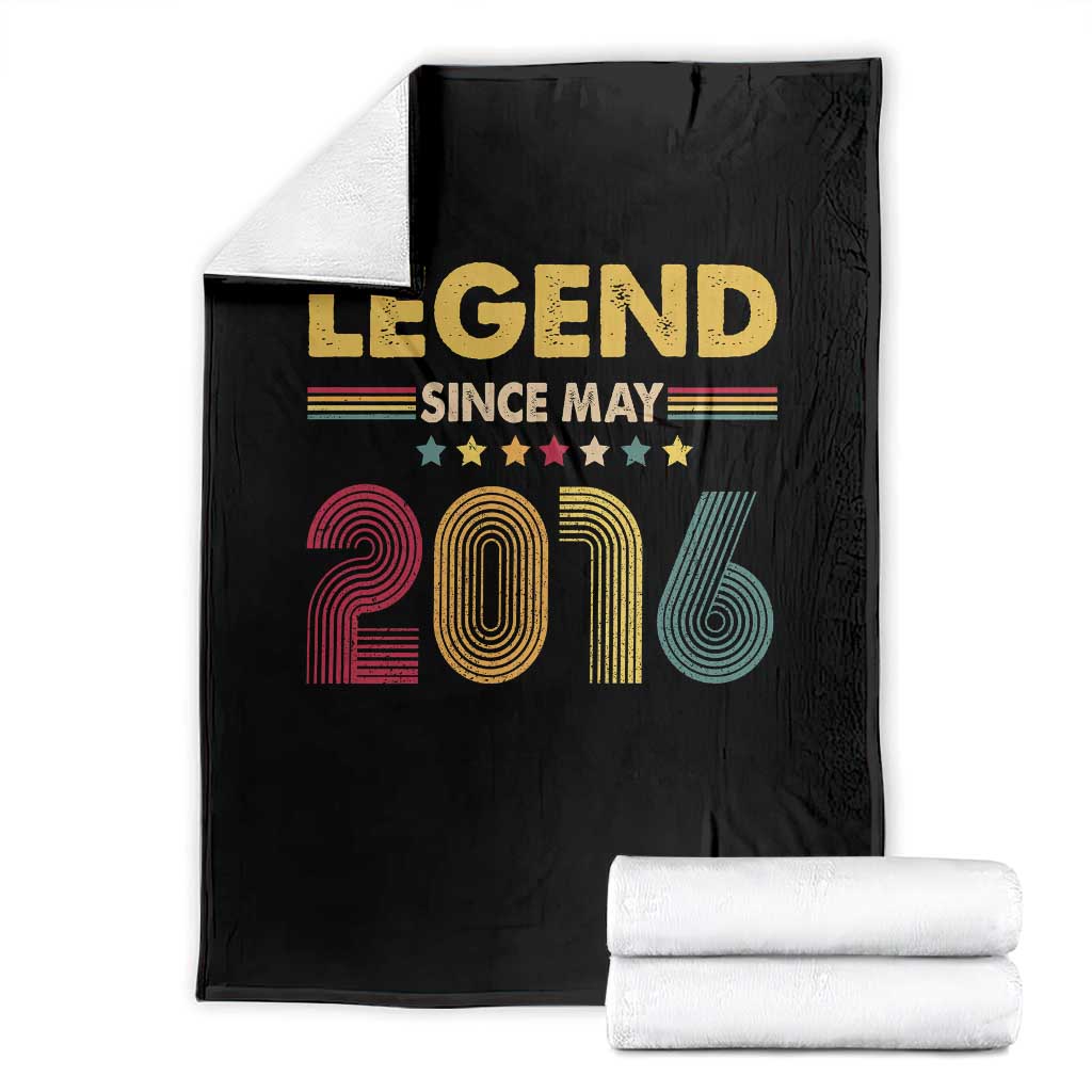 May 10th Birthday Throw Blanket Legends Since May 2016 Retro Bday