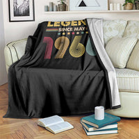 May 60th Birthday Throw Blanket Legends Since May 1966 Retro Bday