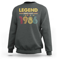 May 40th Birthday Sweatshirt Legends Since May 1986 Retro Bday