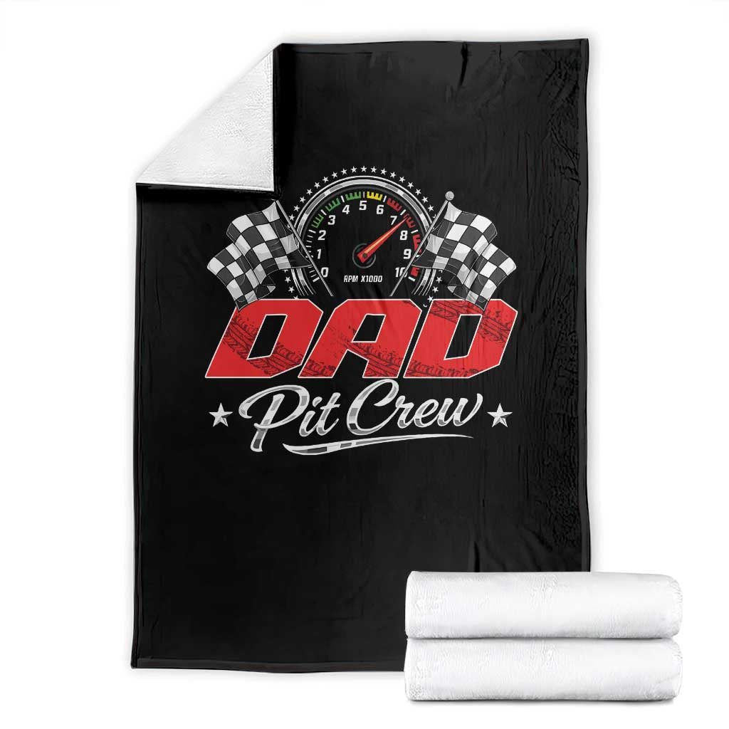 Dad Pit Crew Throw Blanket Racing Family Matching Father's Day