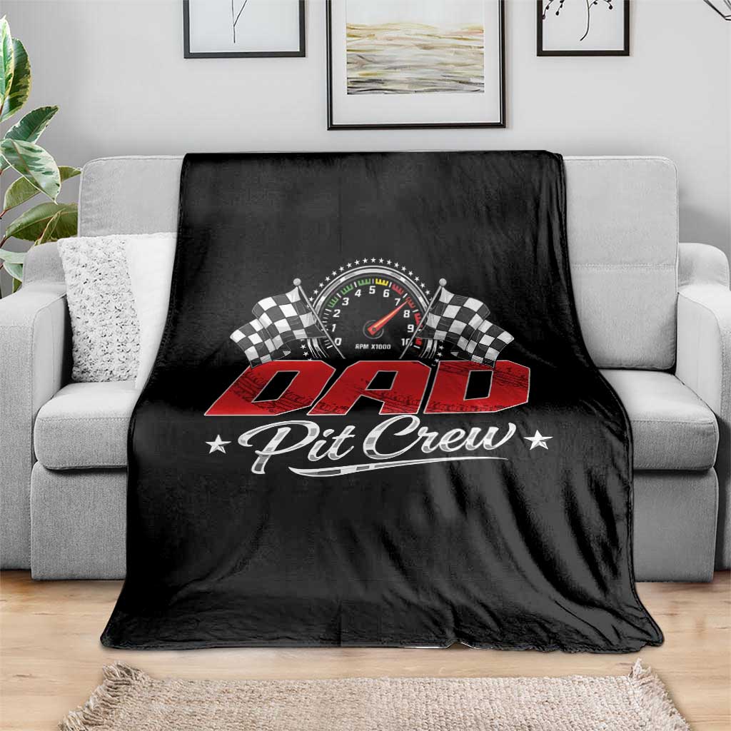 Dad Pit Crew Throw Blanket Racing Family Matching Father's Day