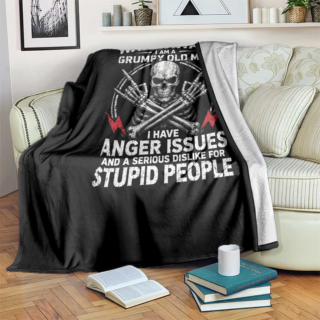 Walk Away I Am A Grumpy Old Man I Have Anger Issues Throw Blanket Funny Senior Citizen