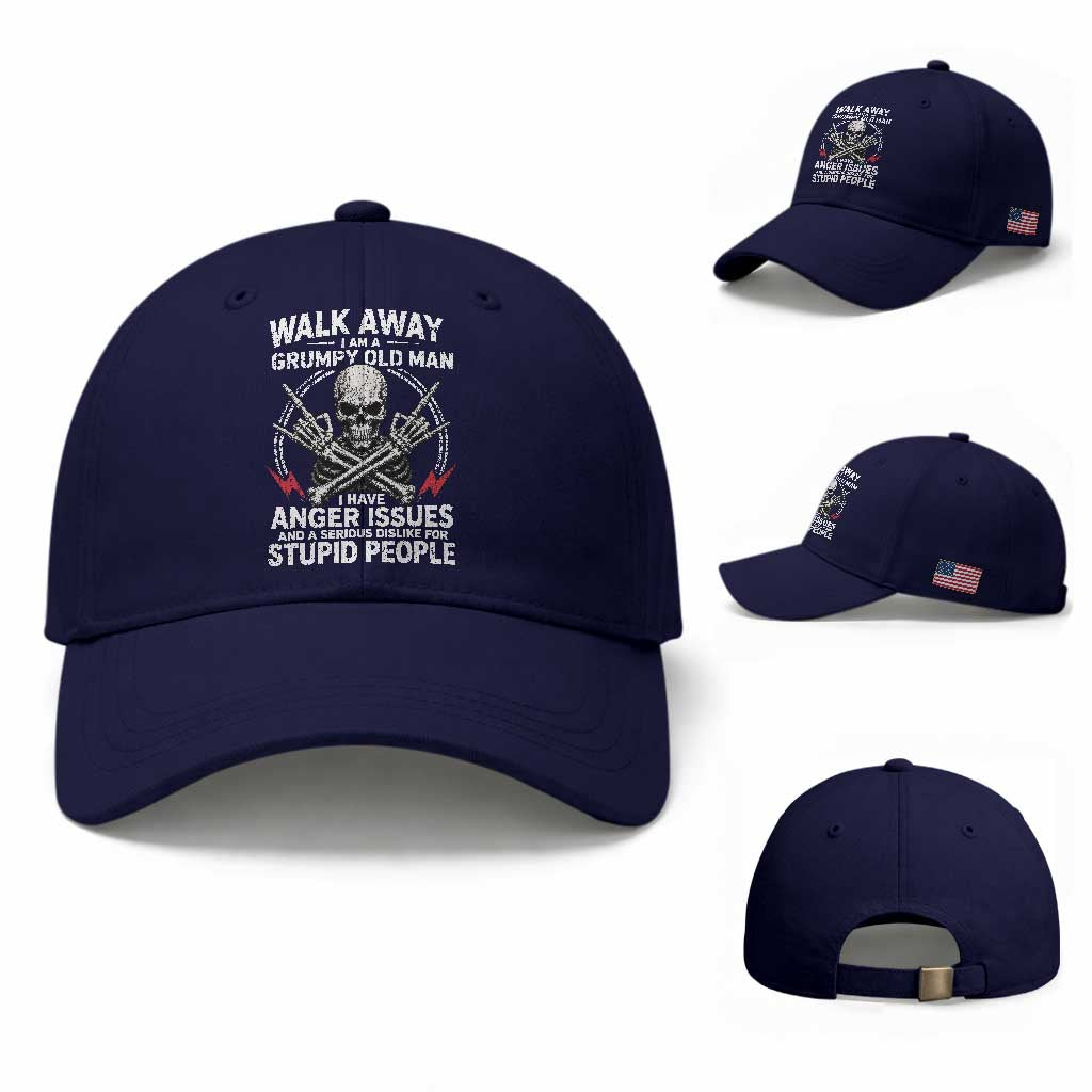 Walk Away I Am A Grumpy Old Man I Have Anger Issues Baseball Cap Funny Senior Citizen