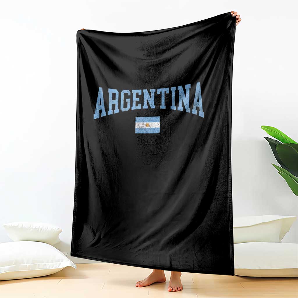 Argentina Sports Throwback Design Vintage Argentinian Flag Throw Blanket