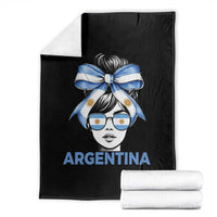 Messy Bun Argentina Pride Argentinian Girl Throw Blanket