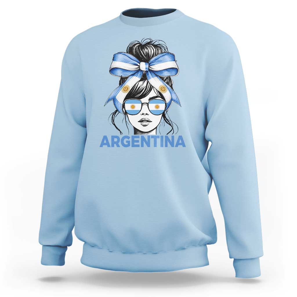 Messy Bun Argentina Pride Argentinian Girl Sweatshirt
